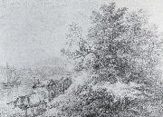 Thomas Gainsborough Ox Cart by the Bands of a Navigable River painting